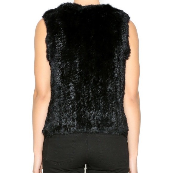 525 America Black Rabbit Fur Vest - Picture 4 of 4